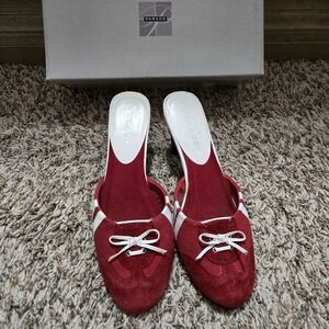 Parade Red and White Women's Heels